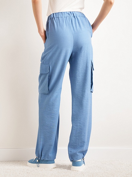 Брюки на кулиске с накладными карманами - G022SZ0780DINA Брюки жен. (VR028, 38)