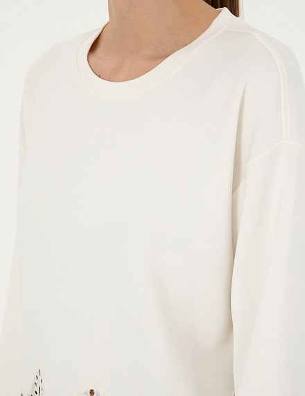 Свитшот с вышивкой в стиле кроше - G022SZ0820VOLKA Толстовка жен. (VR019, XS)