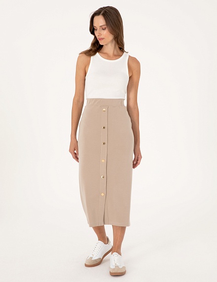 Юбка миди с декоративными пуговицами - 