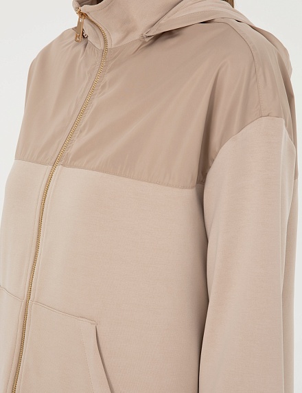 Толстовка со съемным капюшоном на молнии - 