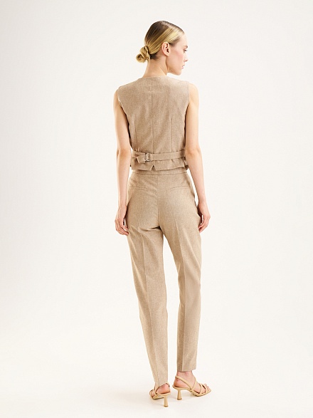 Брюки с добавлением льна зауженные - G022SZ0030P_GRATA_R Брюки жен. (VR015, 36)