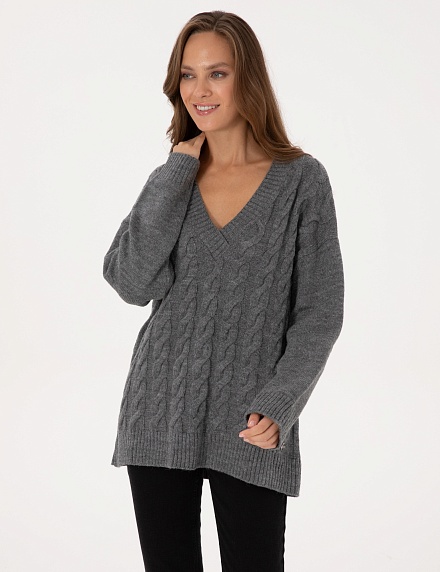 Свитер c V-образным вырезом - G022SZ0TK0CACIS Кофта жен. (VR086, XS)