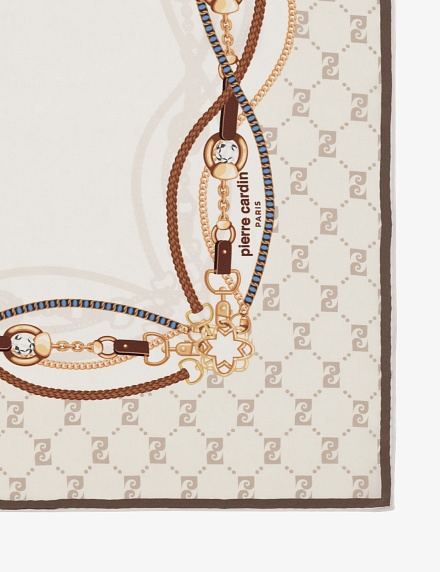 Платок шелковый с принтом - A022SZ09393GAGARINA Шарф жен. (VR029)