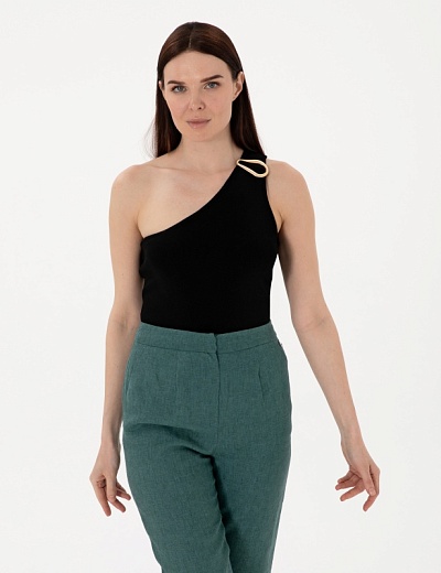 Топ на одно плечо с декоративной деталью - G022SZ0TK0KARPA Кофта жен. (VR046, XS)
