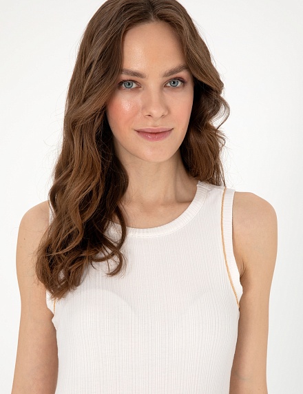 Топ в рубчик с декором - G022SZ0110LAFES_25Y Футболка жен. (VR019, S)