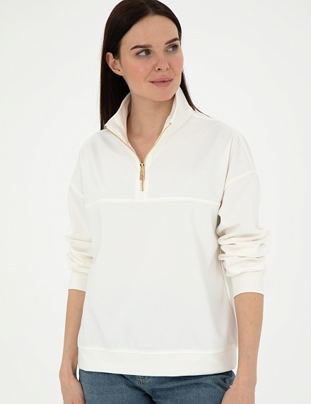 Толстовка с воротником на молнии - G022SZ0820METU_S Толстовка жен. (VR019, XS)
