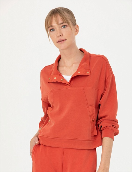 Толстовка с воротником на кнопках - 