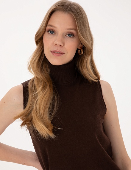 Топ трикотажный с воротником-стойка - G022SZ0TK0DERRA_B Кофта жен. (VR029, M)