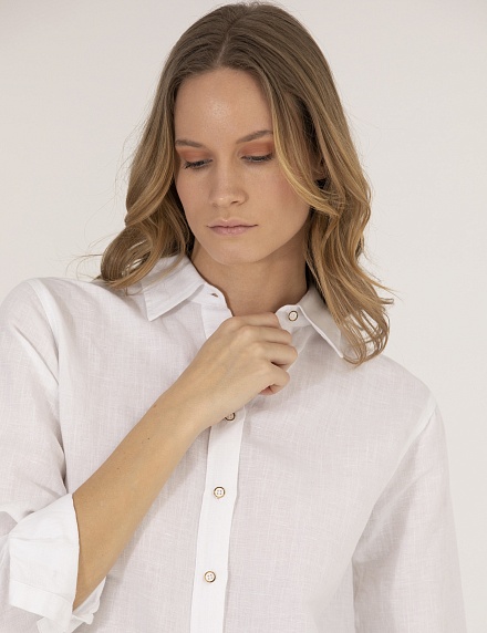 Рубашка из смеси льна и хлопка оверсайз - G022SZ0040KETO Сорочка жен. (VR013, 36)
