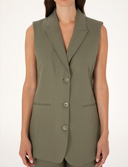 Жилет льняной удлиненный - G022SZ0100LATOM_Y Жилет жен. (VR027, 32)