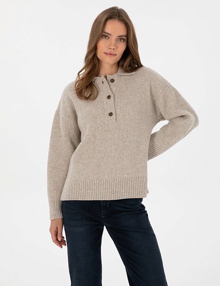 Свитер из шерсти с отложным воротником - G022SZ0TK0LUNI Кофта жен. (VR011, XS)
