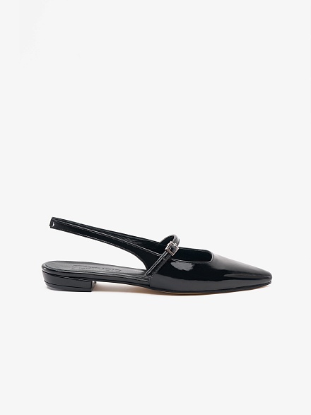 Туфли-слингбэки из лакированной кожи без каблука - S072SZ0330Y24YUTA-P Обувь жен. (VR046, 37)