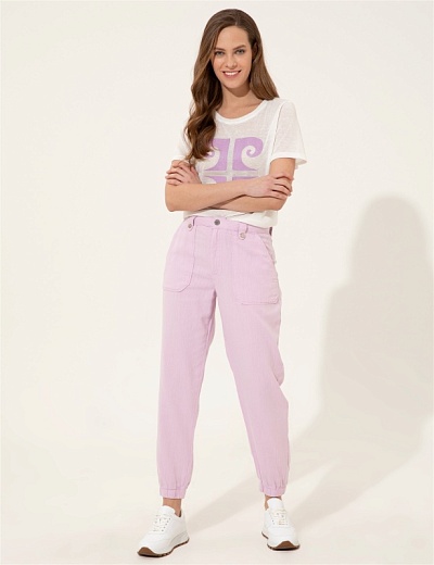 Джоггеры с добавлением льна - G022SZ0780BORYA Брюки жен. (VR034, 42)