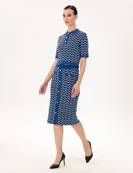 Юбка-карандаш трикотажная с декоративными пуговицами - G022SZ0TL0BELYA_E Юбка жен. (VR045, M)