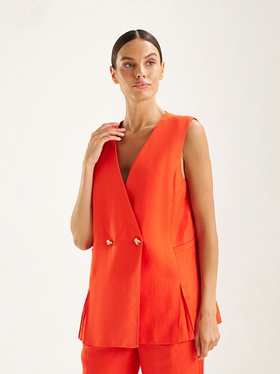 Жилет льняной удлиненный - G022SZ0100ALTER_Y Жилет жен. (VR030, 36)