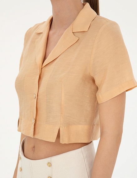 Рубашка с добавлением льна укороченная - G022SZ0040ALVIN Сорочка жен. (VR011, 34)