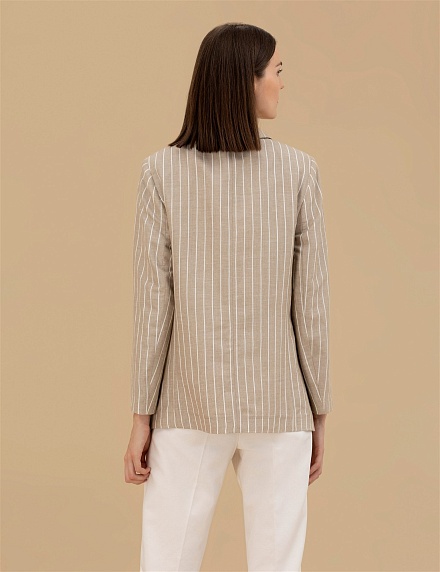 Пиджак в полоску с добавлением льна - G022SZ0020MARINO-C Пиджак жен. (VR011, 34)