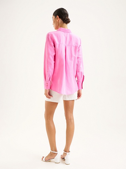 Рубашка из смеси льна и хлопка оверсайз - G022SZ0040KETO Сорочка жен. (VR167, 36)