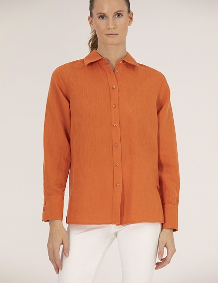 Рубашка из смеси льна и хлопка оверсайз - G022SZ0040KETO Сорочка жен. (VR222, 40)