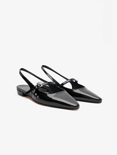 Туфли-слингбэки из лакированной кожи без каблука - S072SZ0330Y24YUTA-P Обувь жен. (VR046, 37)