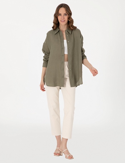 Рубашка льняная оверсайз - G022SZ0040KETO_G Сорочка жен. (VR027, 34)