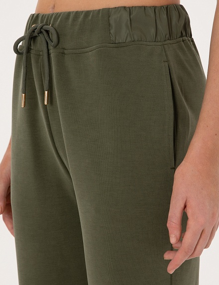 Брюки спортивные на манжетах зауженные - 