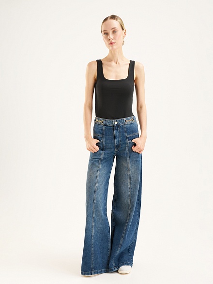 Джинсы трубы с декоративным элементом - G072SZ0800R_FIEN Джинсы жен. (VR028, 36)