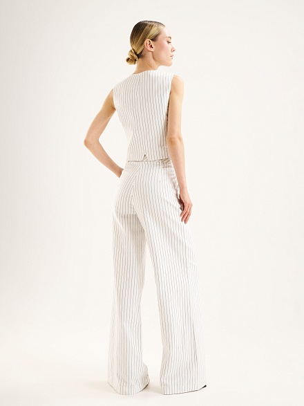 Брюки с добавлением льна прямые - G022SZ0030P_ROPELA_R Брюки жен. (VR019, 42)