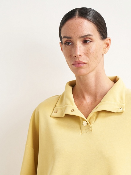 Толстовка с воротником на кнопках - G022SZ0820ALESSA-S Толстовка жен. (VR044, 2XL)