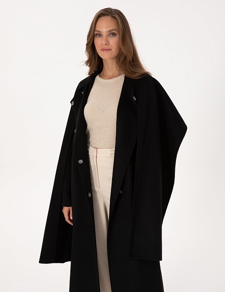 Пальто с несъемным шарфом из смесовой шерсти - G022SZ0KS0BENAL Пальто жен. (VR046, 34)