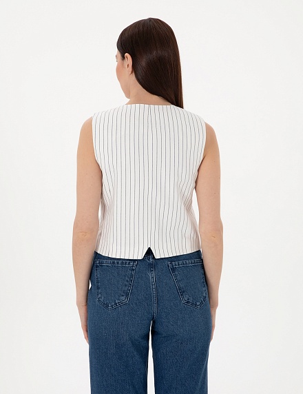 Жилет в полоску с добавлением льна - G022SZ0100ROPELA_Y Жилет жен. (VR019, 36)