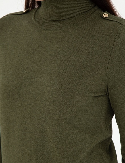 Водолазка с декоративными петлями на плечах - G022SZ0TK0FORGE Кофта жен. (VR238, S)