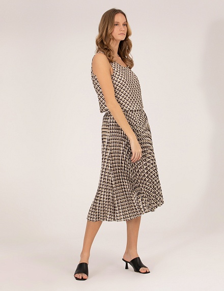 Юбка-плиссе миди с геометрическим узором - 