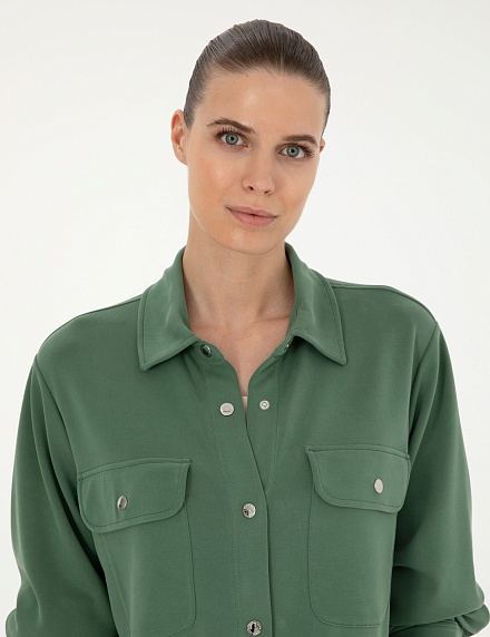 Рубашка с накладными карманами прямого кроя - G022SZ0820JUHA_C Толстовка жен. (VR054, XS)