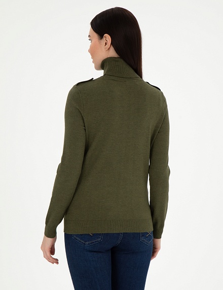 Водолазка с декоративными петлями на плечах - G022SZ0TK0FORGE Кофта жен. (VR238, S)