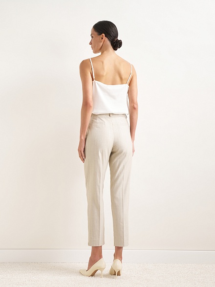 Брюки в полоску зауженные - 