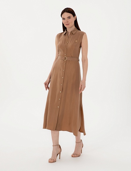 Платье-рубашка миди без рукавов - G022SZ0320DUDE Платье жен. (VR029, 34)