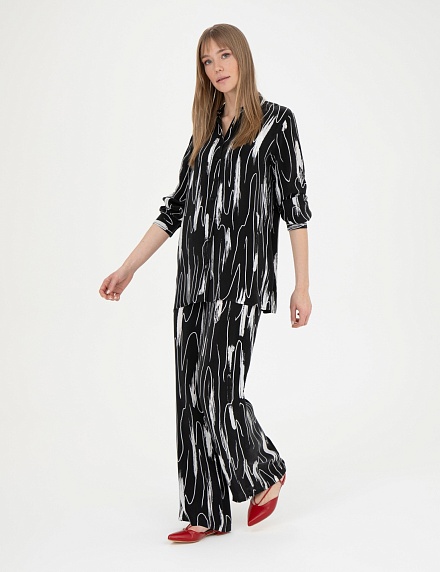 Брюки прямые с принтом - 