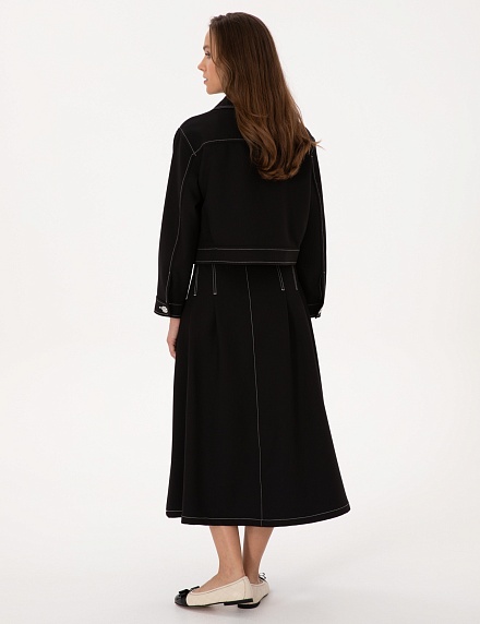 Юбка миди А-силуэта с контрастными строчками - G022SZ0980TEKU_E Юбка жен. (VR046, 38)