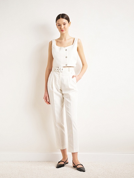 Брюки из смеси хлопка и лиоцелла укороченные - G022SZ0030P-KUBA-R Брюки жен. (VR019, 36)