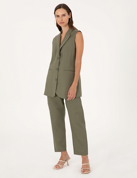 Брюки льняные укороченные - G022SZ0030LATOM_P Брюки жен. (VR027, 32)