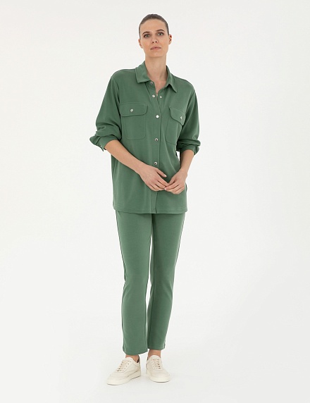 Рубашка с накладными карманами прямого кроя - G022SZ0820JUHA_C Толстовка жен. (VR054, XS)