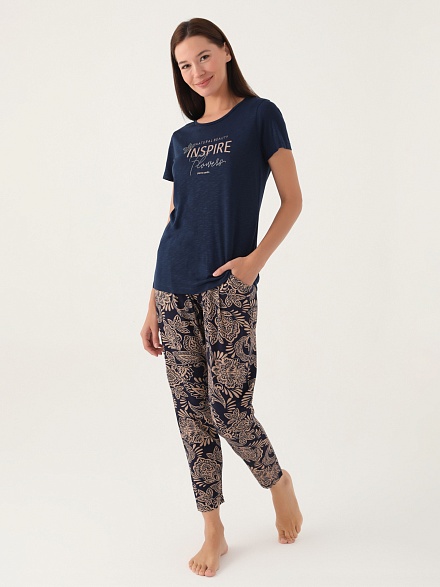 Пижама со штанами и футболкой - G022SZ0HFP028794_IY24 Костюм дом. жен. Бельевое изделие (VR033, XL)