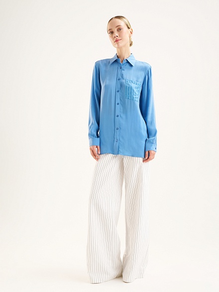 Рубашка с нагрудным карманом прямого кроя - G022SZ0040PARENSO_G_25Y Сорочка жен. (VR028, 36)