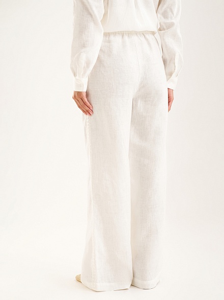 Брюки льняные на кулиске - G022SZ0780MUSO_P Брюки жен. (VR013, 32)