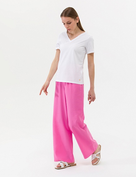 Брюки широкие на резинке на кулиске - G022SZ0780EREZ Брюки жен. (VR167, 42)