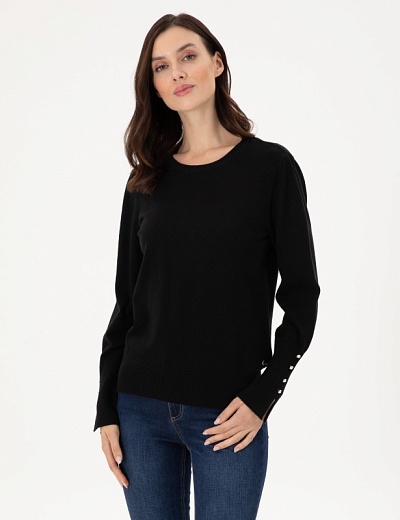 Джемпер с декоративными пуговицами - G022SZ0TK0DADA Кофта жен. (VR046, XS)