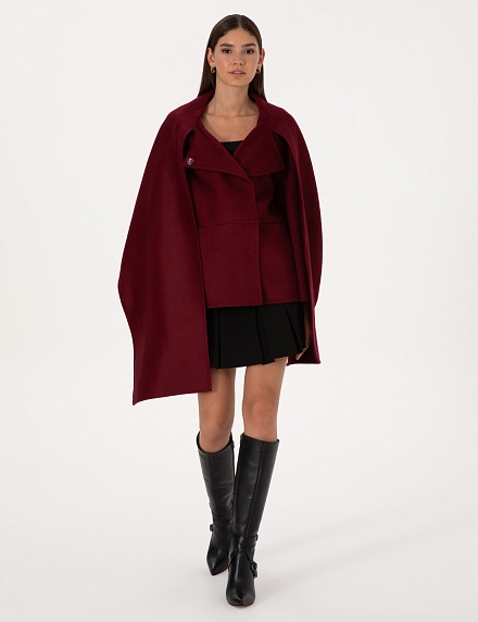 Пальто из шерсти с несъемным шарфом укороченное - G022SZ0KS0LEFT Пальто жен. (VR014, 34)
