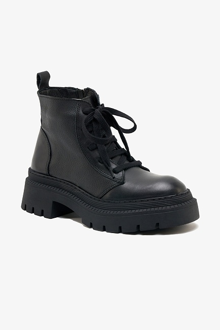 Ботинки кожаные на молнии и шнурках - S072SZ0330K23PECERE-P Обувь жен. (VR046, 39)