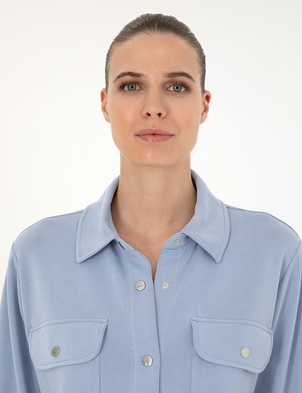 Рубашка с накладными карманами прямого кроя - G022SZ0820JUHA_C Толстовка жен. (VR249, M)